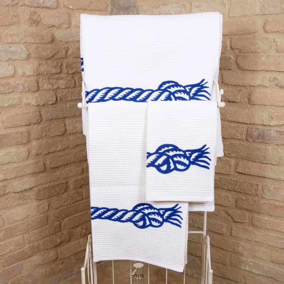 Handgefertigtes Badehandtuch aus Baumwolle Einzigartiges Stück Made in Italy