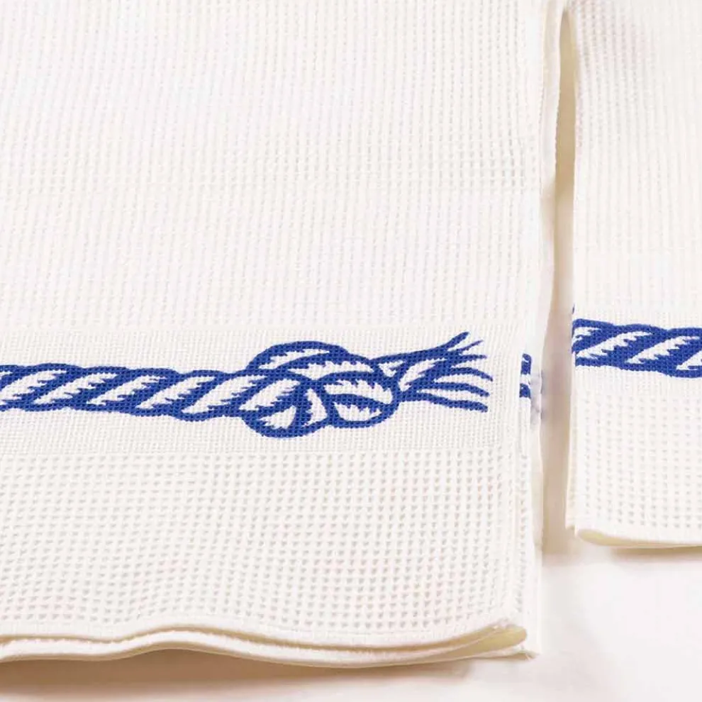 Handgefertigtes Badehandtuch aus Baumwolle Einzigartiges Stück Made in Italy