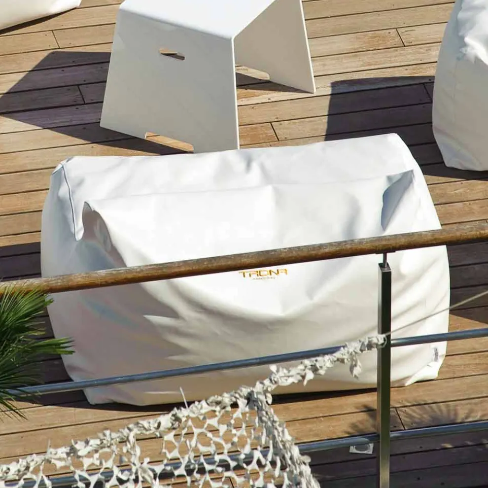 Lounge Sofa  aus weißen Kunstleder