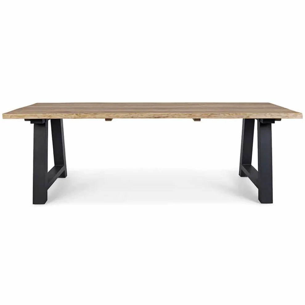 Esstisch für den Außenbereich aus Teak und Aluminium, Homemotion - Rolando