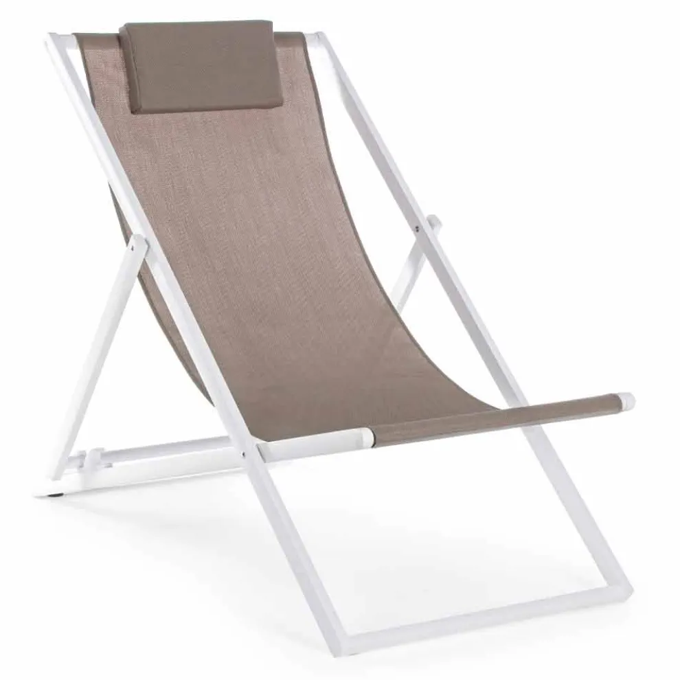 Outdoor-Liegestuhl aus Aluminium mit Sitz aus Textilene, 4 Stück - Kailua