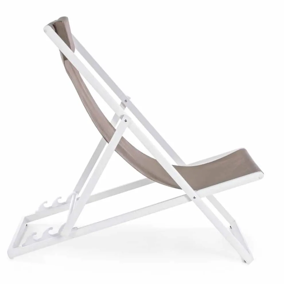 Outdoor-Liegestuhl aus Aluminium mit Sitz aus Textilene, 4 Stück - Kailua