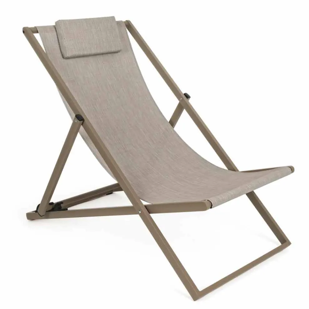 Outdoor-Liegestuhl aus Aluminium mit Sitz aus Textilene, 4 Stück - Kailua