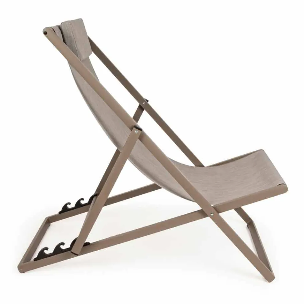 Outdoor-Liegestuhl aus Aluminium mit Sitz aus Textilene, 4 Stück - Kailua