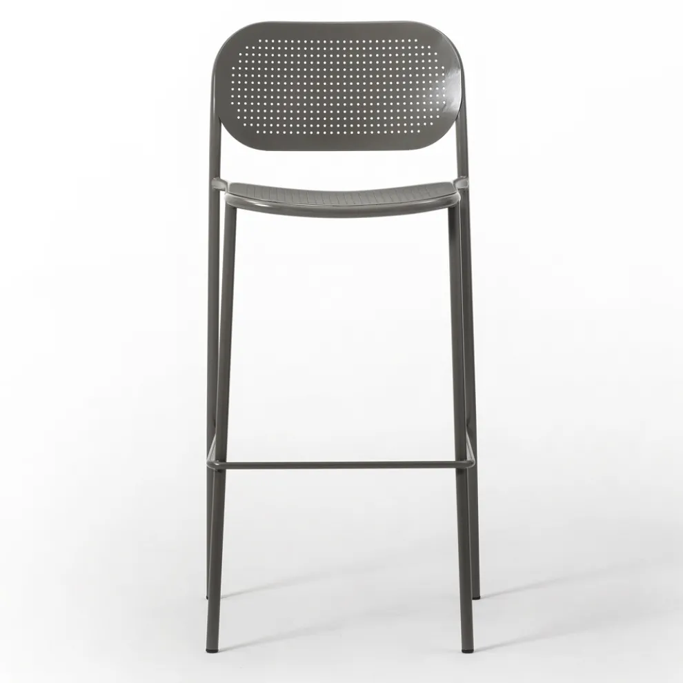 Stapelbarer Metallhocker für den Außenbereich Made in Italy 2 Stück - Synergy