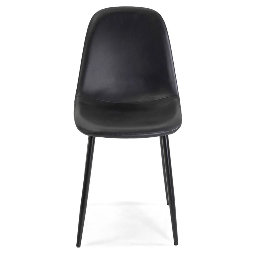 Öko-Lederstuhl mit verschiedenen Oberflächen und Metallstruktur - Pencil