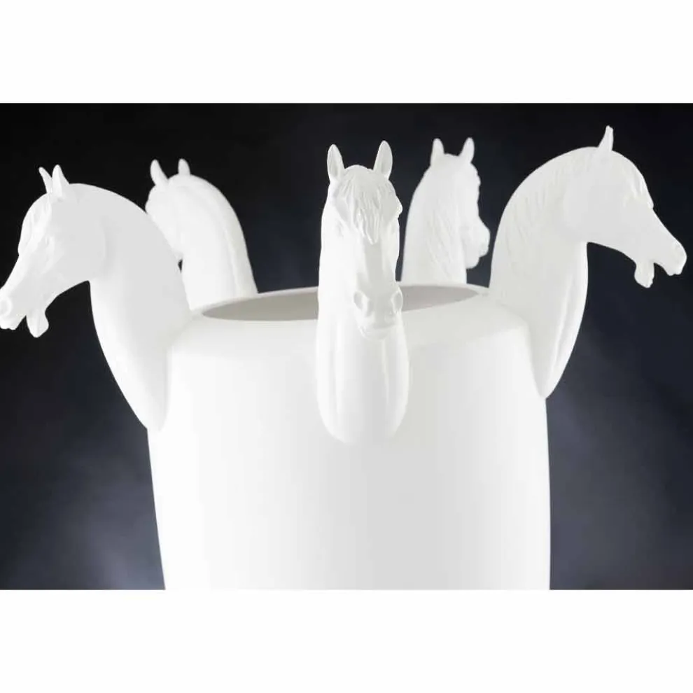 Hohe Indoor-Vase aus weißer Keramik oder glänzendem Gold Made in Italy - Jacky