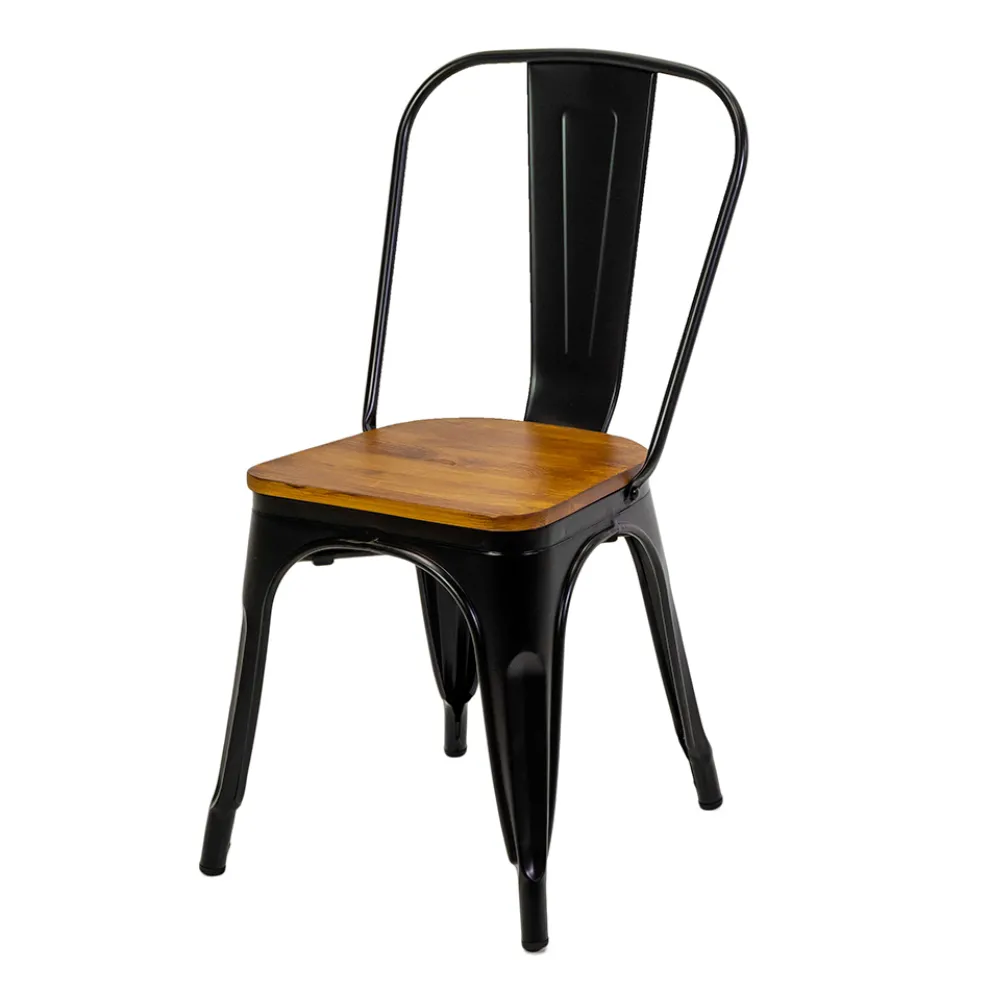 Innen- und Außenstuhl aus Eisen und Holzsitz - Schreibwaren