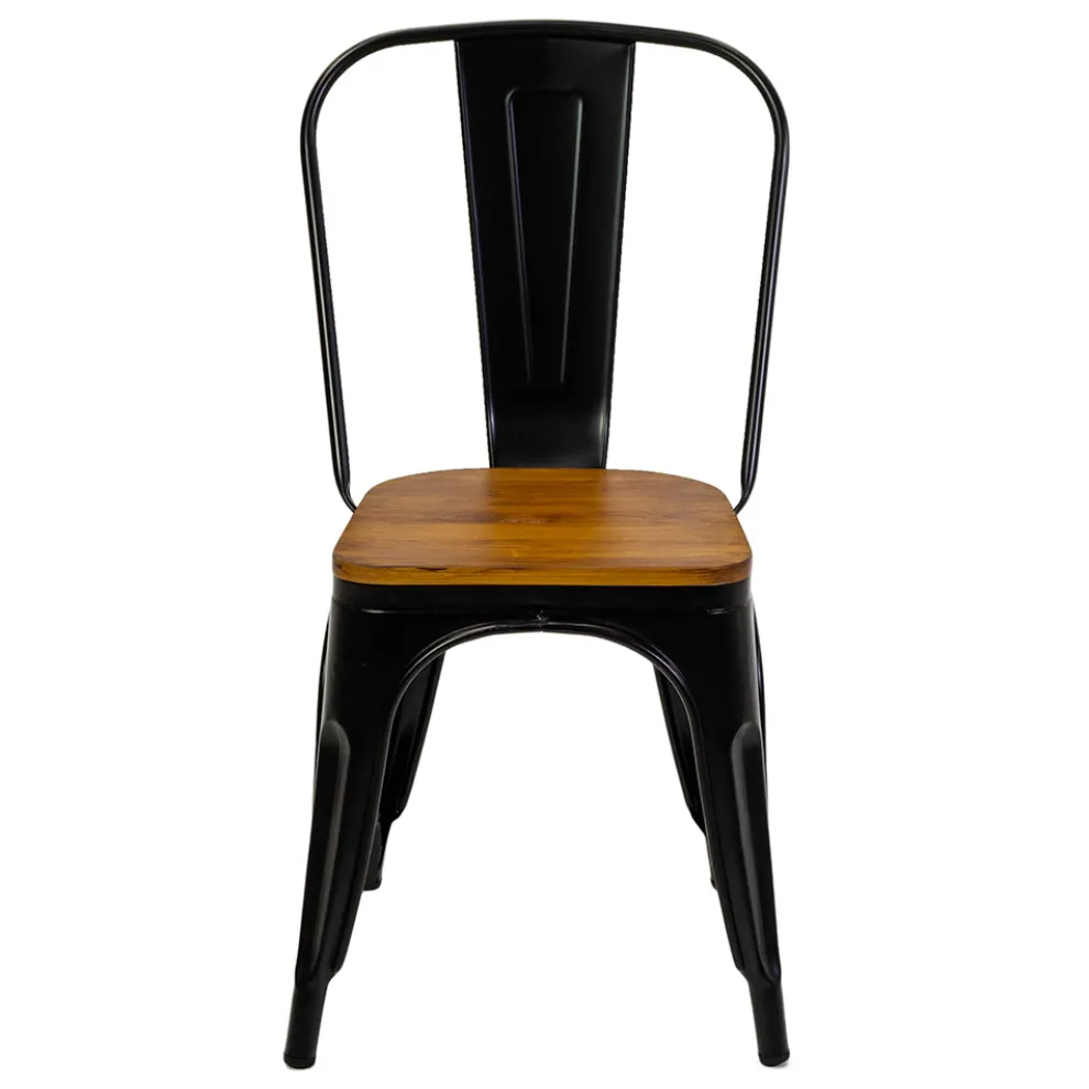 Innen- und Außenstuhl aus Eisen und Holzsitz - Schreibwaren