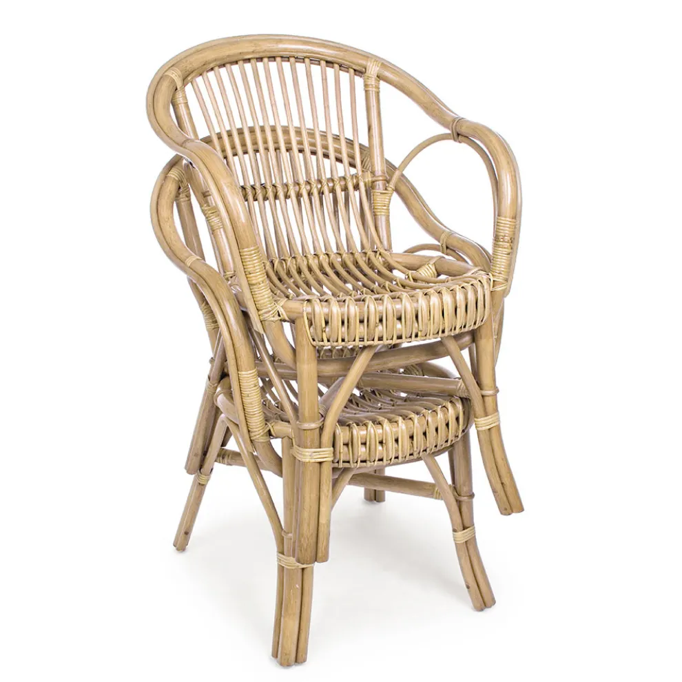 Gartensessel aus natürlichem Rattan für Outdoor-Design - Sporalizia