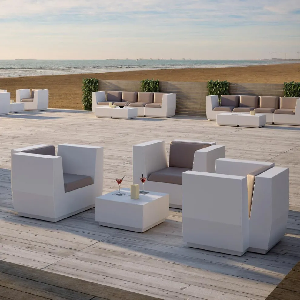 Quadratischer Garten-Couchtisch aus Polyethylen Made in Italy - Macao