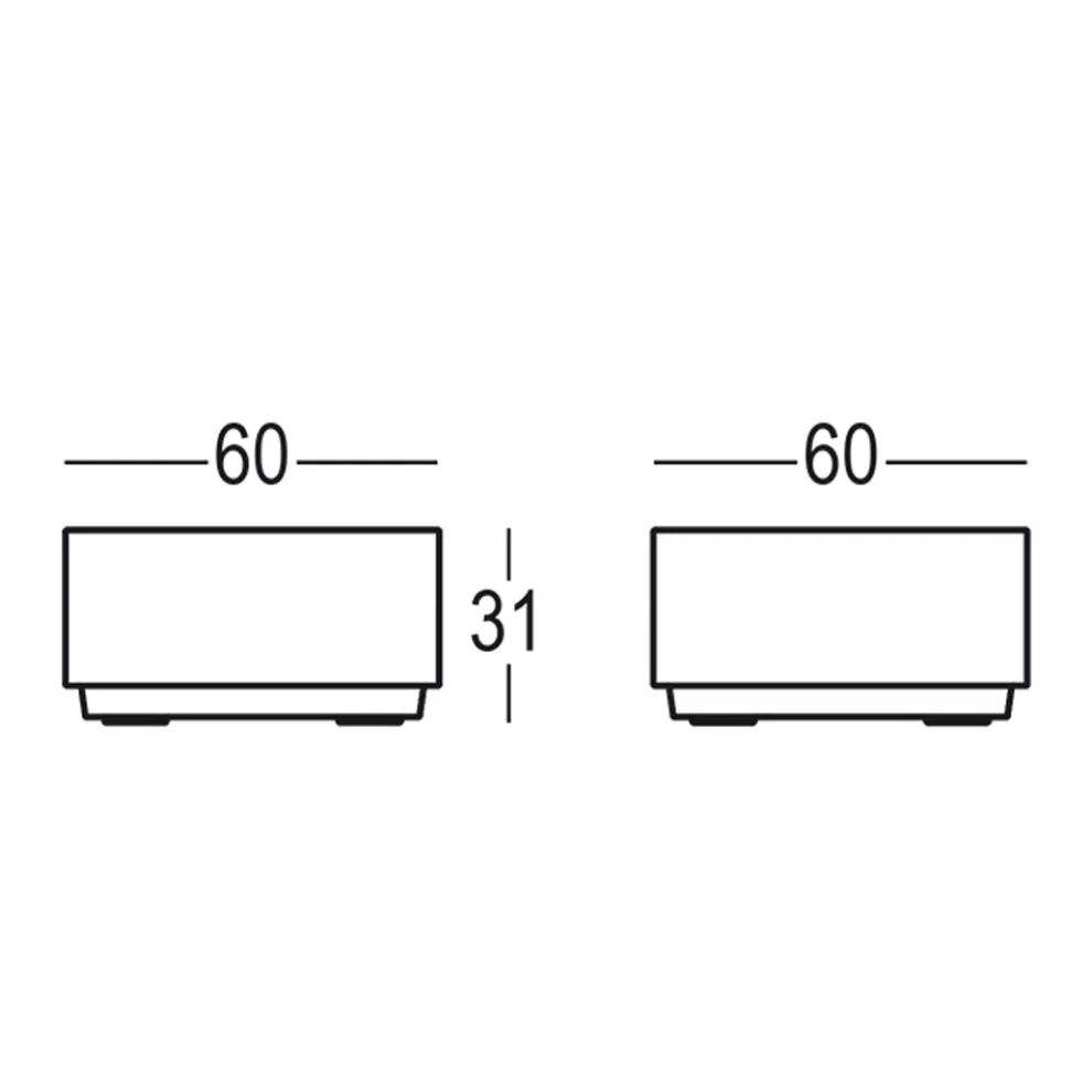 Quadratischer Garten-Couchtisch aus Polyethylen Made in Italy - Macao