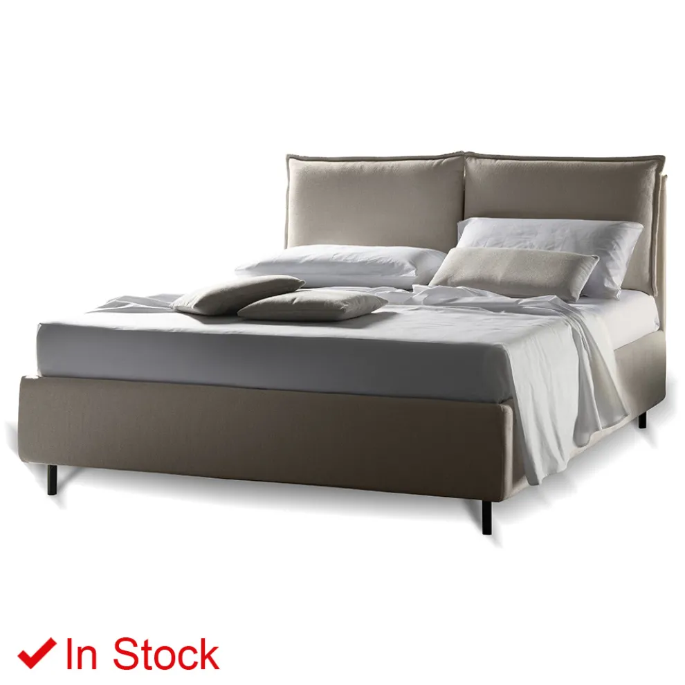 Modernes Doppelbett mit gepolstertem Kopfteil Made in Italy - Ernesta