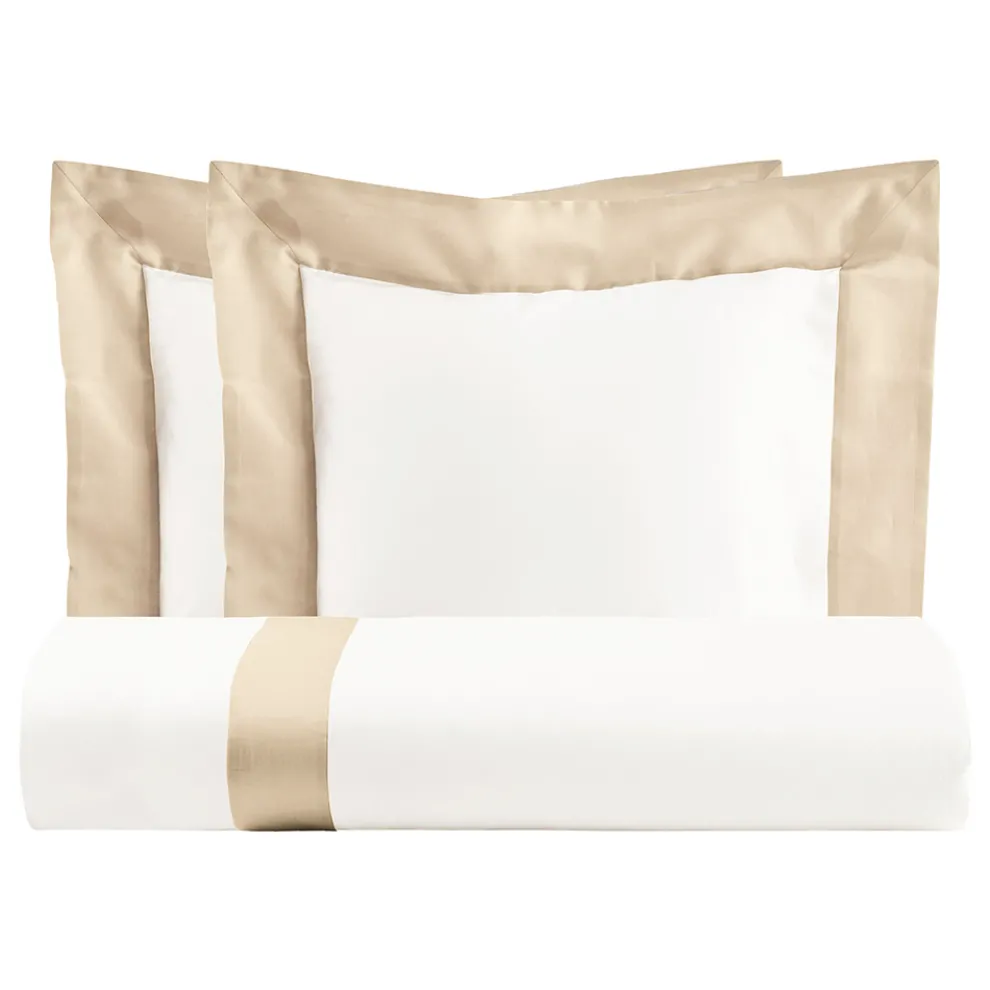 Bettbezug-Set aus 100 % Baumwolle und 10 % Baumwoll-Satin mit 2 Kissenbezügen – Detail