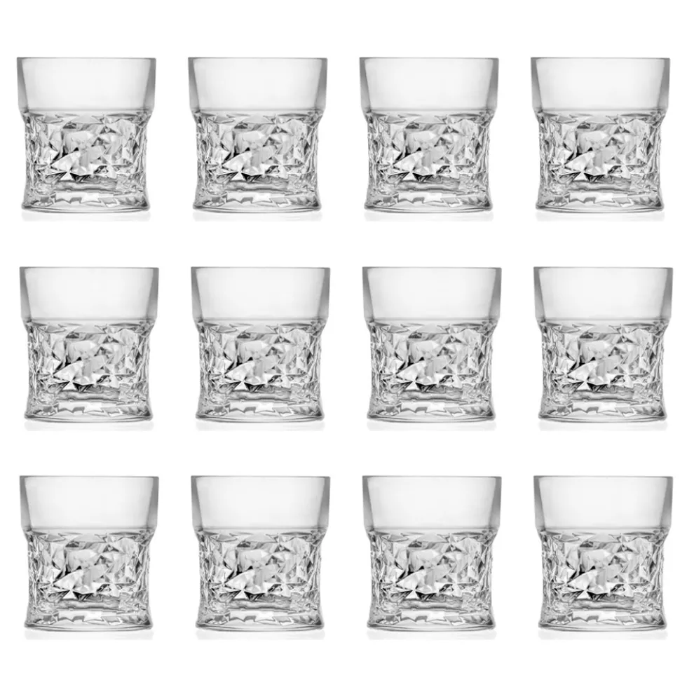 Niedrige Trinkgläser in Eco Crystal Square Dekoration 12 Stück - Ritmo
