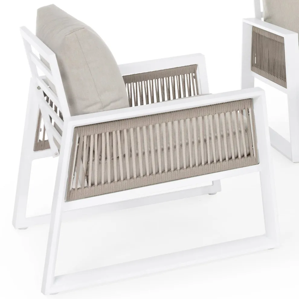 Garden Lounge aus weißem oder schwarzem Design Aluminium - Regendusche