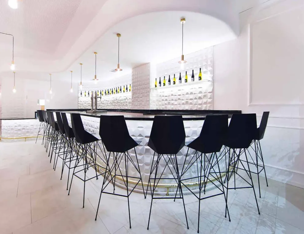 Moderner Hocker Faz von Vondom aus Polypropylen und Edelstahl, 4 Stück