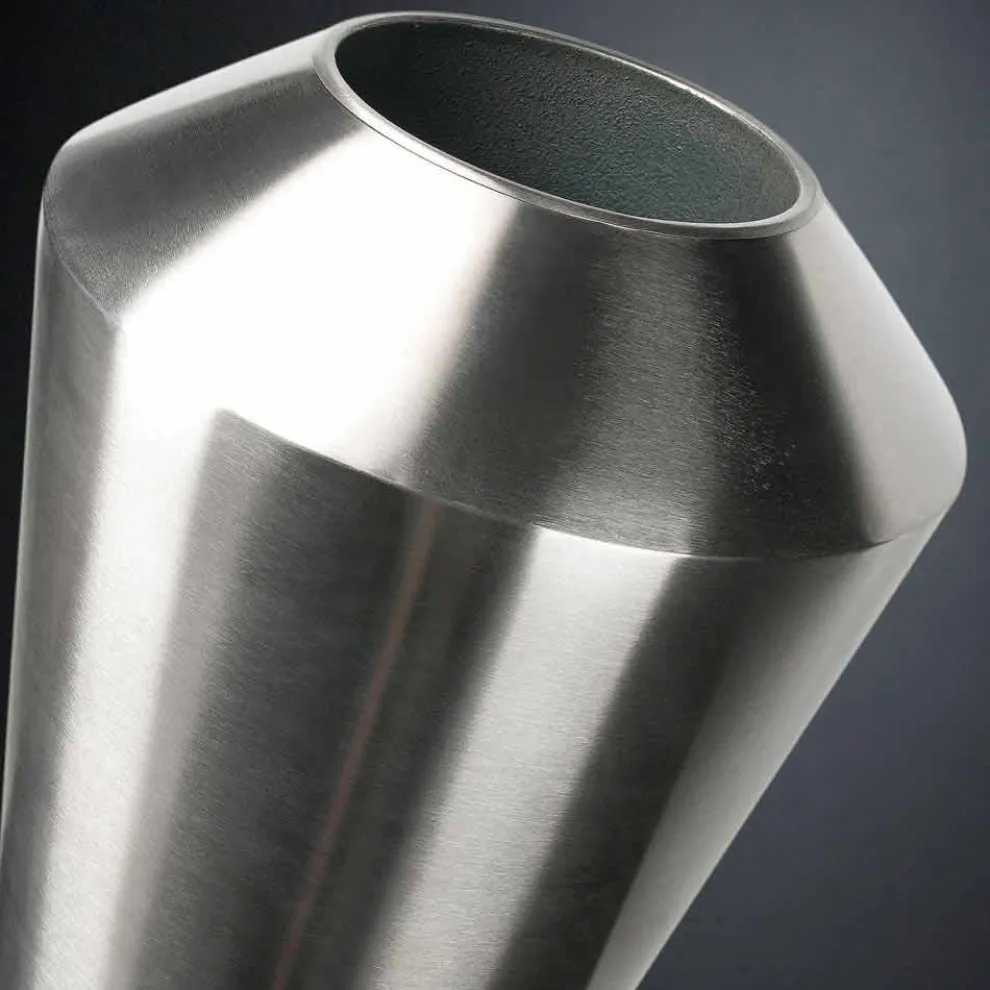 Hohe dekorative Vase aus satiniertem Stahl Made in Italy Fine - Vesper