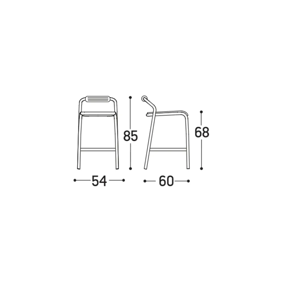 Outdoor Hocker mit Kissen Made in Italy - Noss by Varaschin