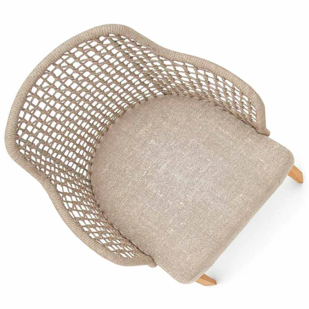 Moderner Gartensessel aus massivem Irokoholz Varaschin Emma