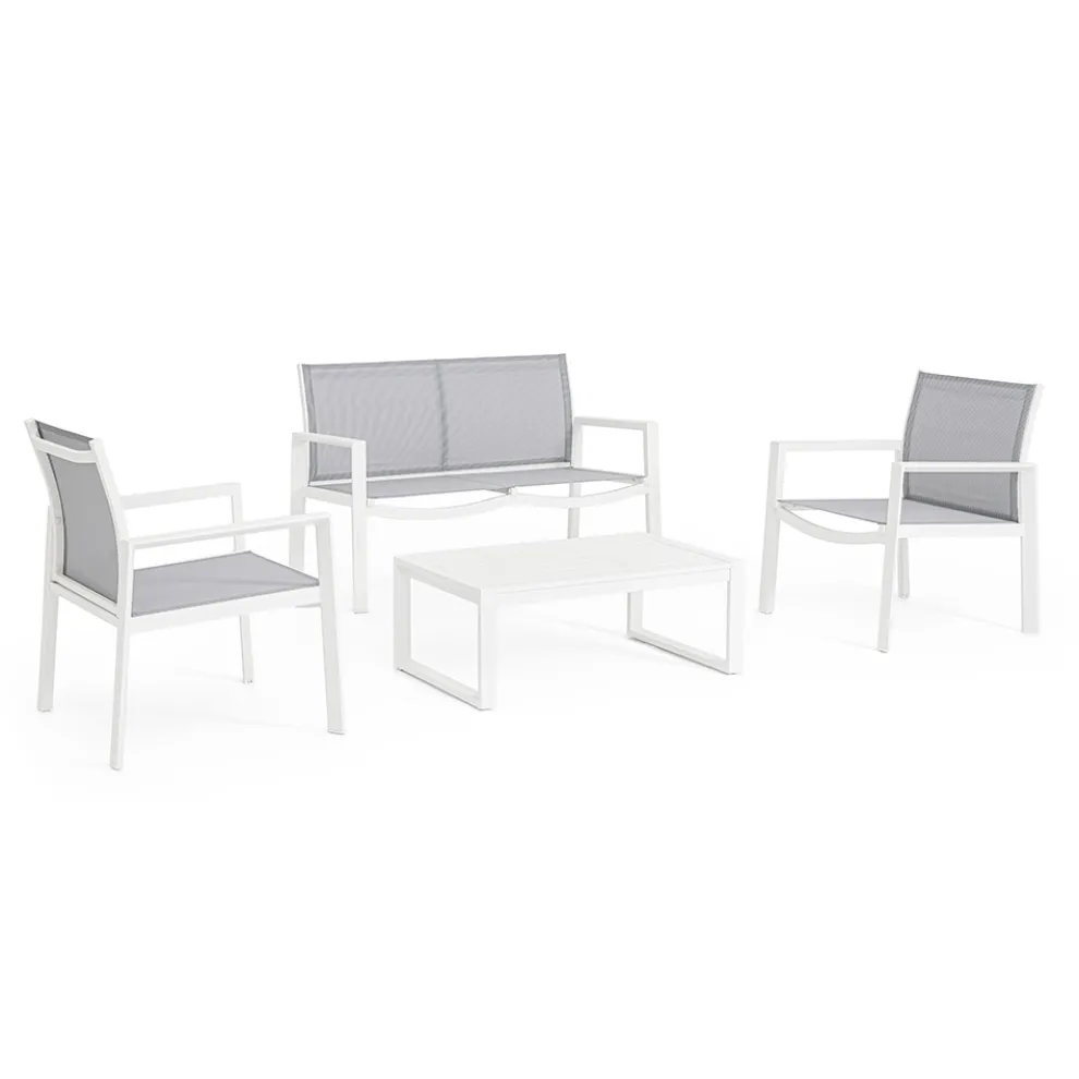 Gartenlounge mit 1 Sofa, 2 Sesseln und 1 Couchtisch - Plan