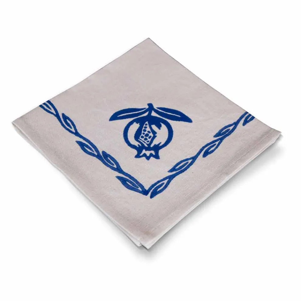 Serviette gemischtem Leinen mit Handabdruck Einzigartiges Stück, 6 Stück