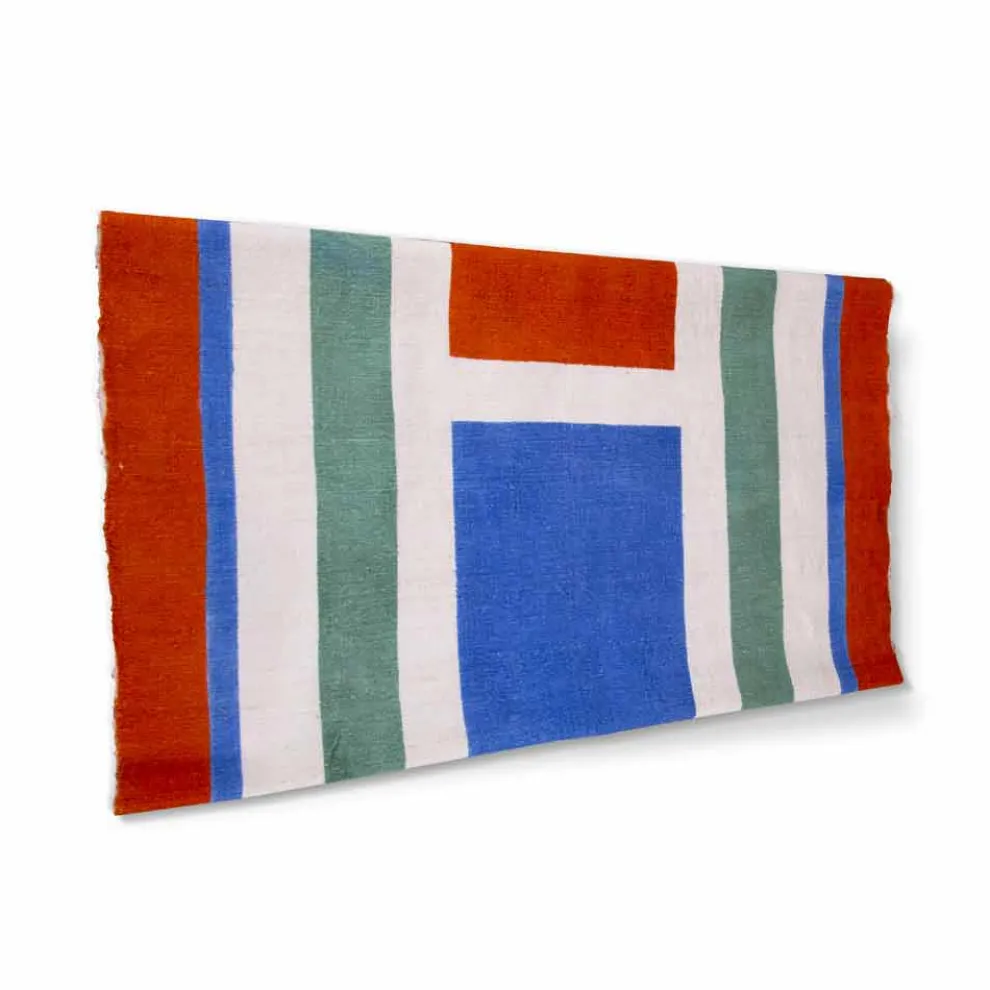 Artisan Hanf Tischläufer Handgemalte italienische Kunst Unikat