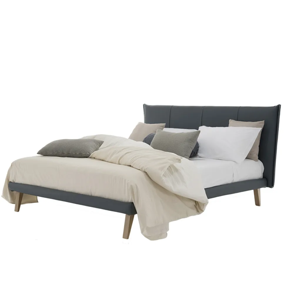 Luxuriöses Design-Doppelbett aus Kunstleder oder Stoff Made in Italy - Generus