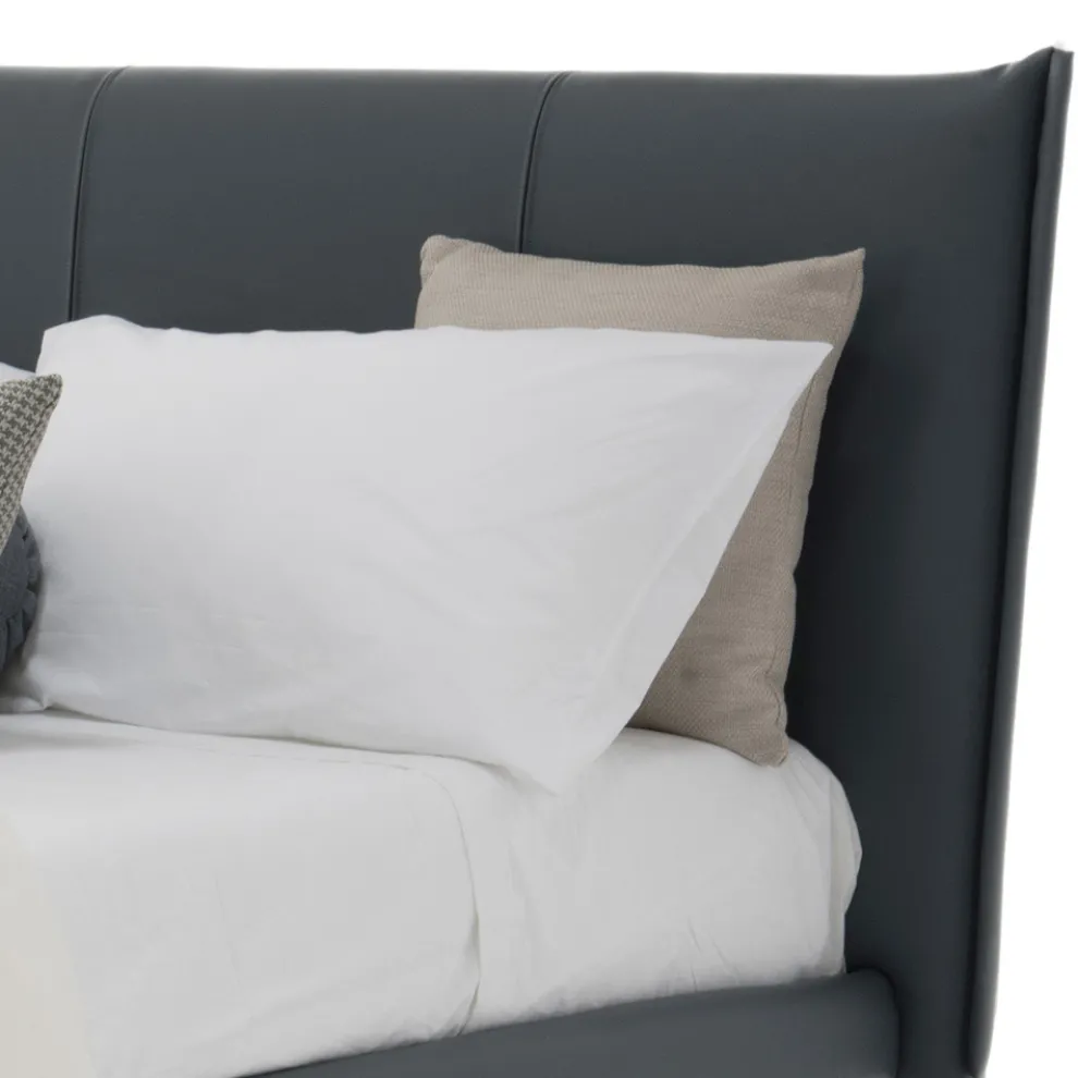 Luxuriöses Design-Doppelbett aus Kunstleder oder Stoff Made in Italy - Generus