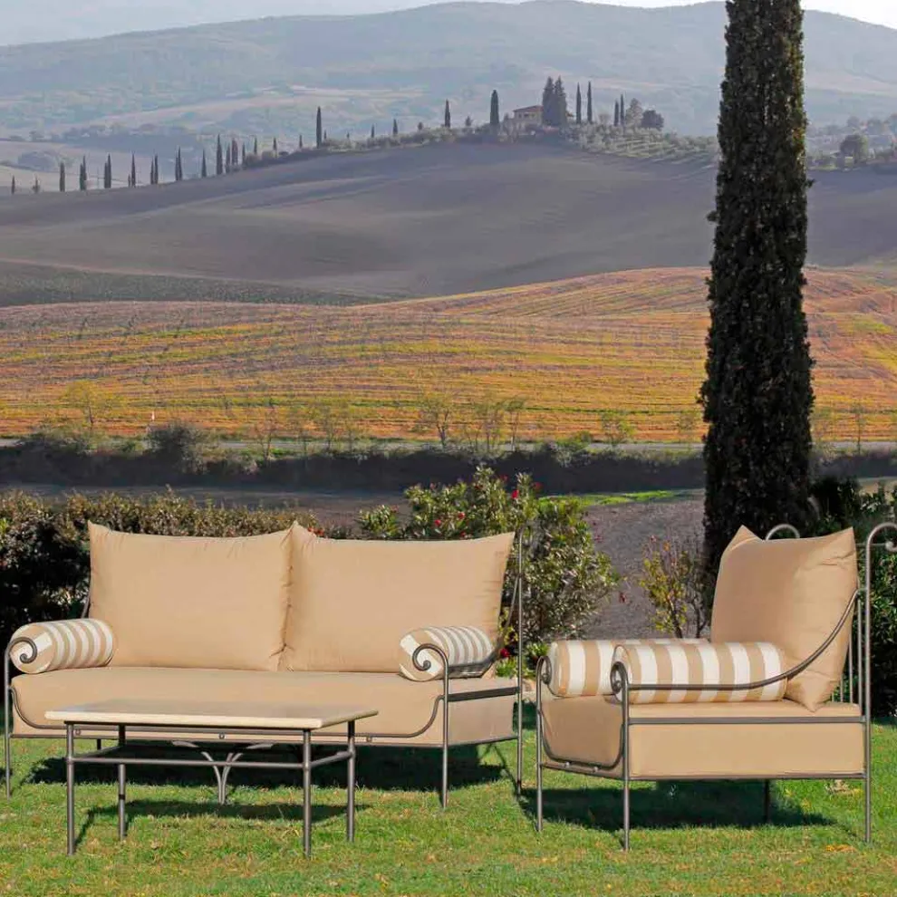 Artisan Garden Lounge mit Eisenstruktur Made in Italy - Lisotto
