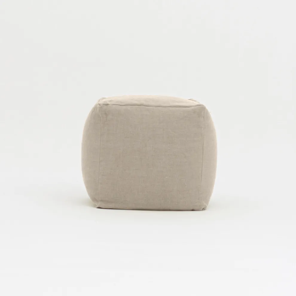 Pouf für den Garten aus Outdoor-Stoff in der Farbe Melange Beige - Maestrale