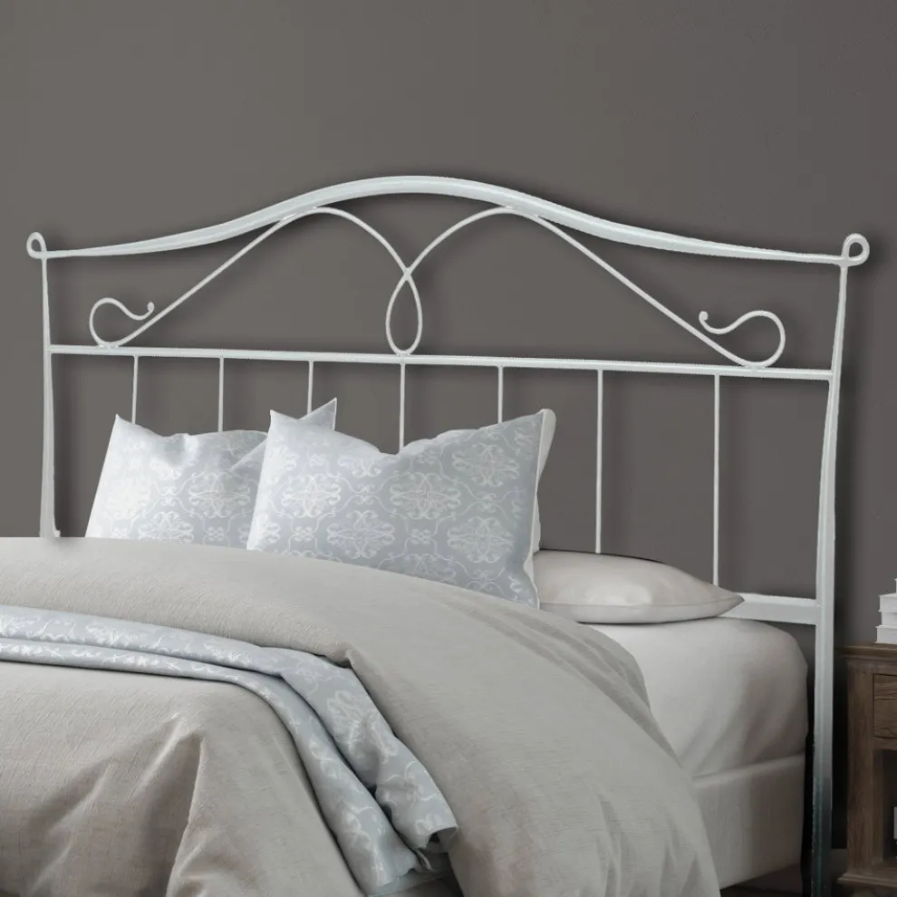 Doppelbett mit Kopfteil aus Eisenrohr, hergestellt in Italien – Kopie