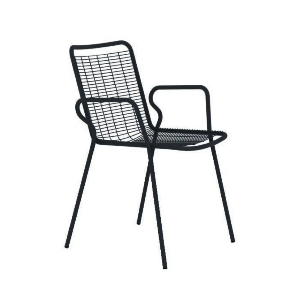 Gartenstuhl aus Metall mit Armlehnen Made in Italy 2 Stück - Vikas