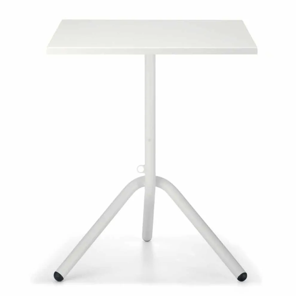 Quadratischer Metall- und Blech-Außentisch Made in Italy - Barnabas