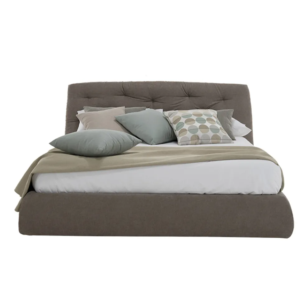 Gepolstertes Doppelbett mit Box aus Kunstleder oder Stoff Made Italy - Nasenpolster