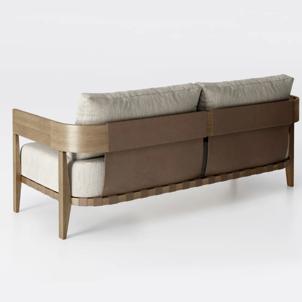 Gartensofa aus Teakholz und Stoff Made in Italy - Briga
