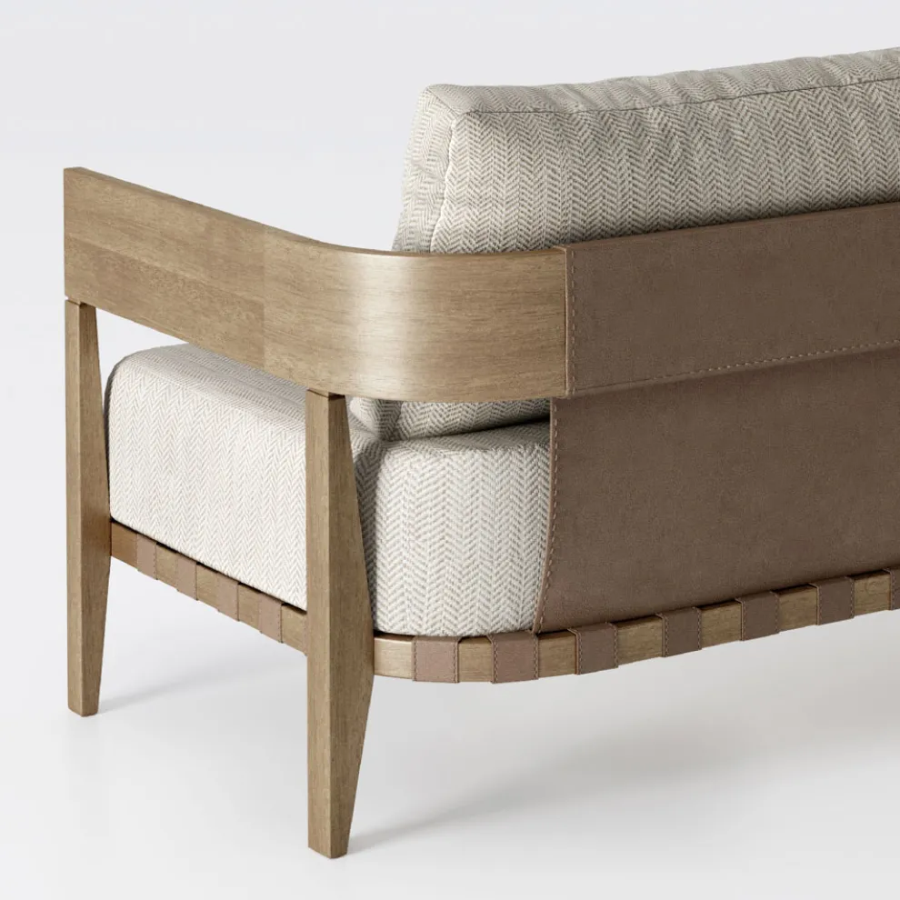 Gartensofa aus Teakholz und Stoff Made in Italy - Briga