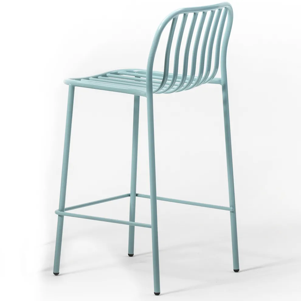 Stapelbarer Outdoor-Hocker aus Metall Made in Italy 2 Stück - Simply