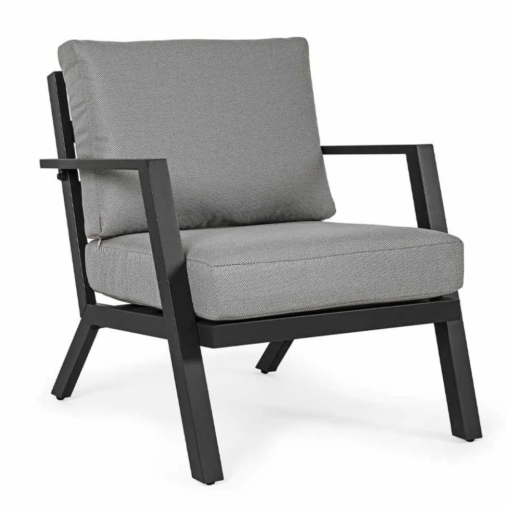 Outdoor Lounge aus Aluminium mit Kissen aus Stoff - Armonia