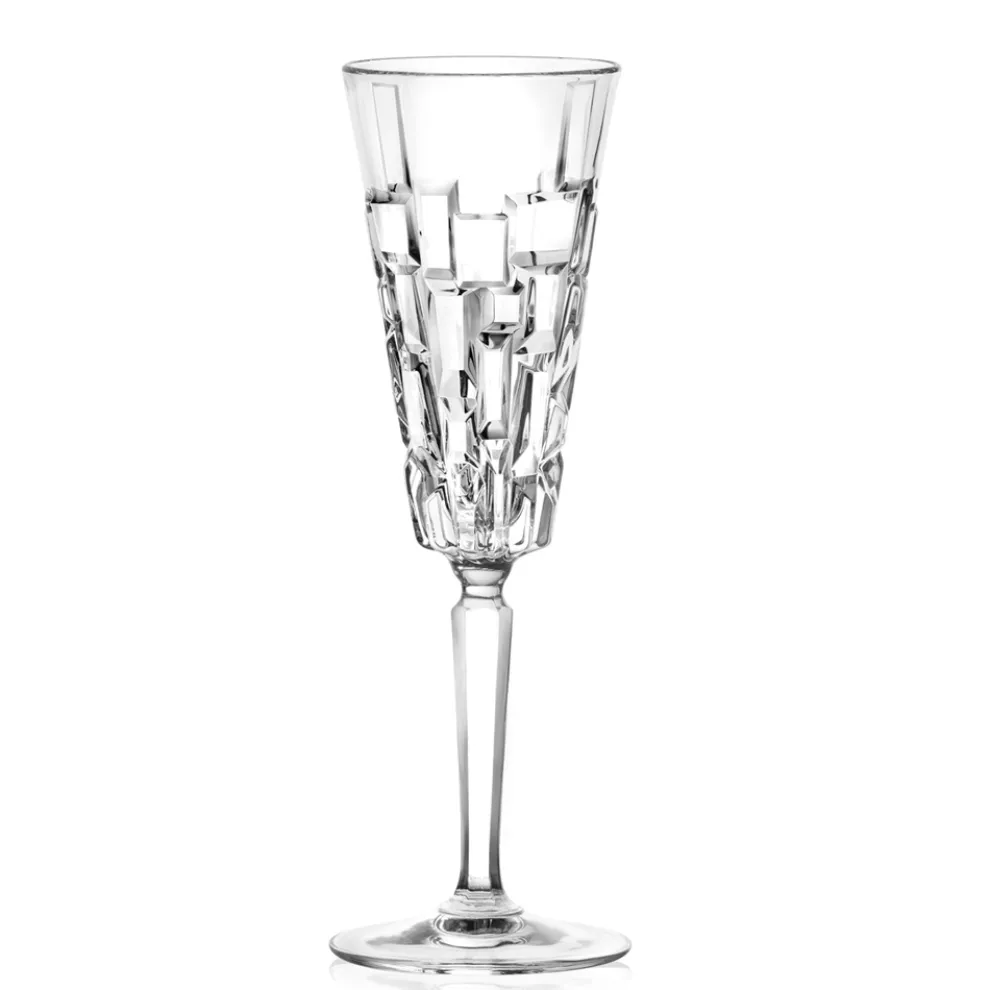 Luxuriöses Eco-dekoriertes Kristallflötenkelchset 12-teilig - Catania