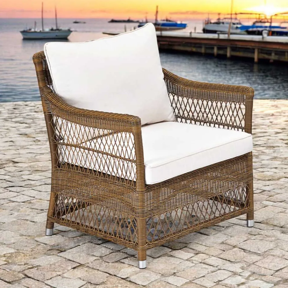 Outdoor-Sessel aus handgewebtem Polyrattan - Gigi