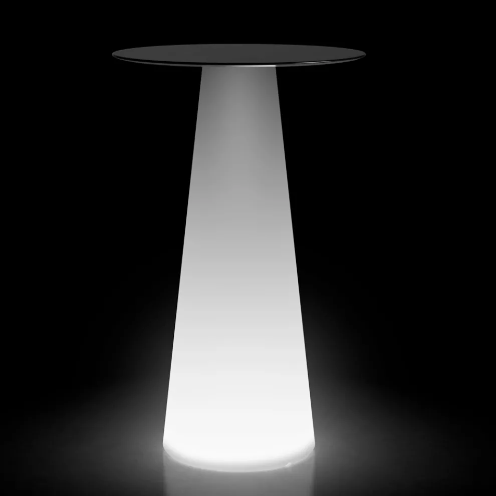 High Light Tisch im Freien mit LEDs aus HPL und Polyethylen Made in Italy - Forlina