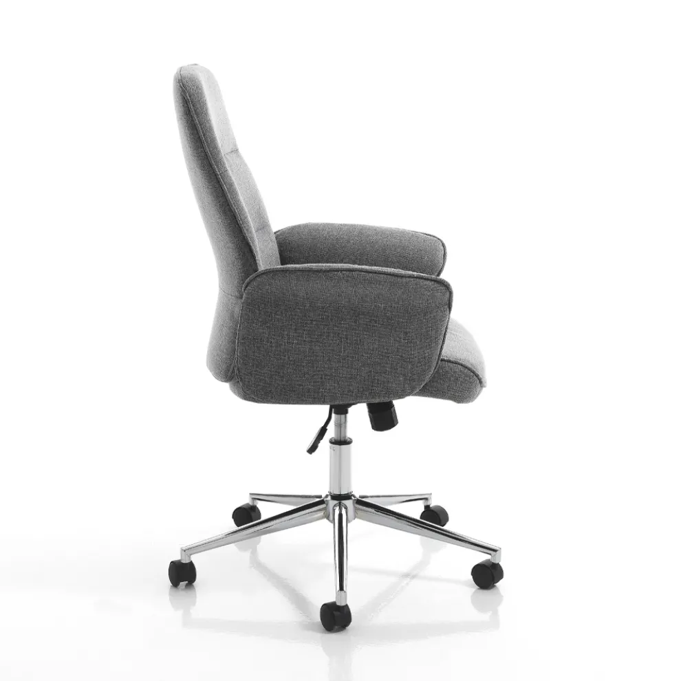 Bürosessel aus Metall und Stoff und verstellbarer Sitzerhöhung – Gold