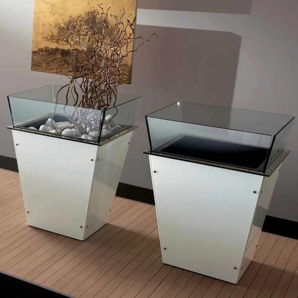 Freistehende Vase aus Glas und austauschbaren Paneelen 3 Dimensionen - Ghenna