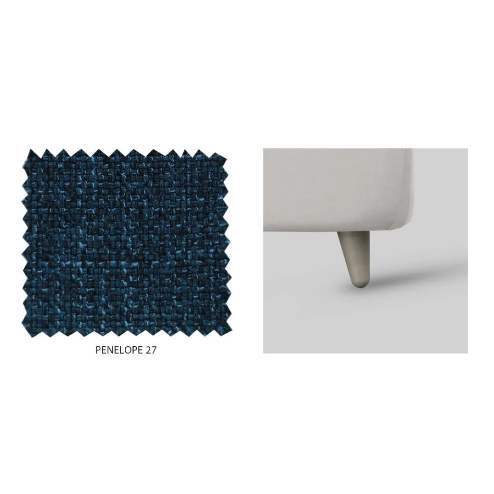 Doppelbett mit gepolstertem Kopfteil aus Made in Italy-Stoff – Fulmine