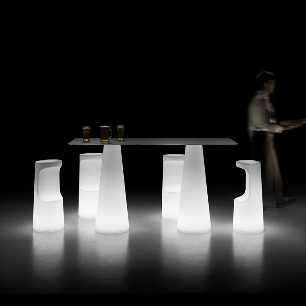 Moderner Außenleuchttisch mit LED-Lichtbasis Made in Italy - Forlina
