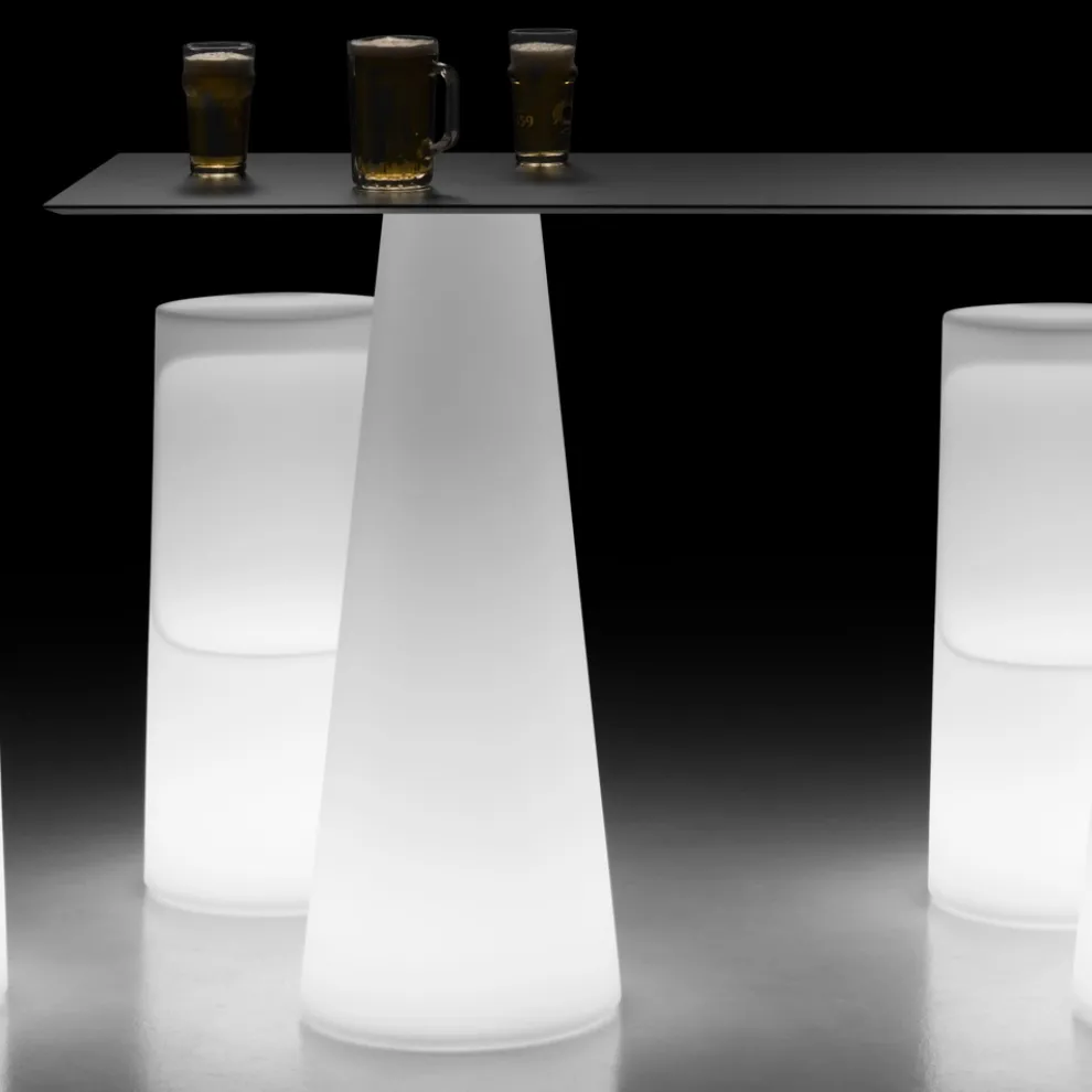 Moderner Außenleuchttisch mit LED-Lichtbasis Made in Italy - Forlina