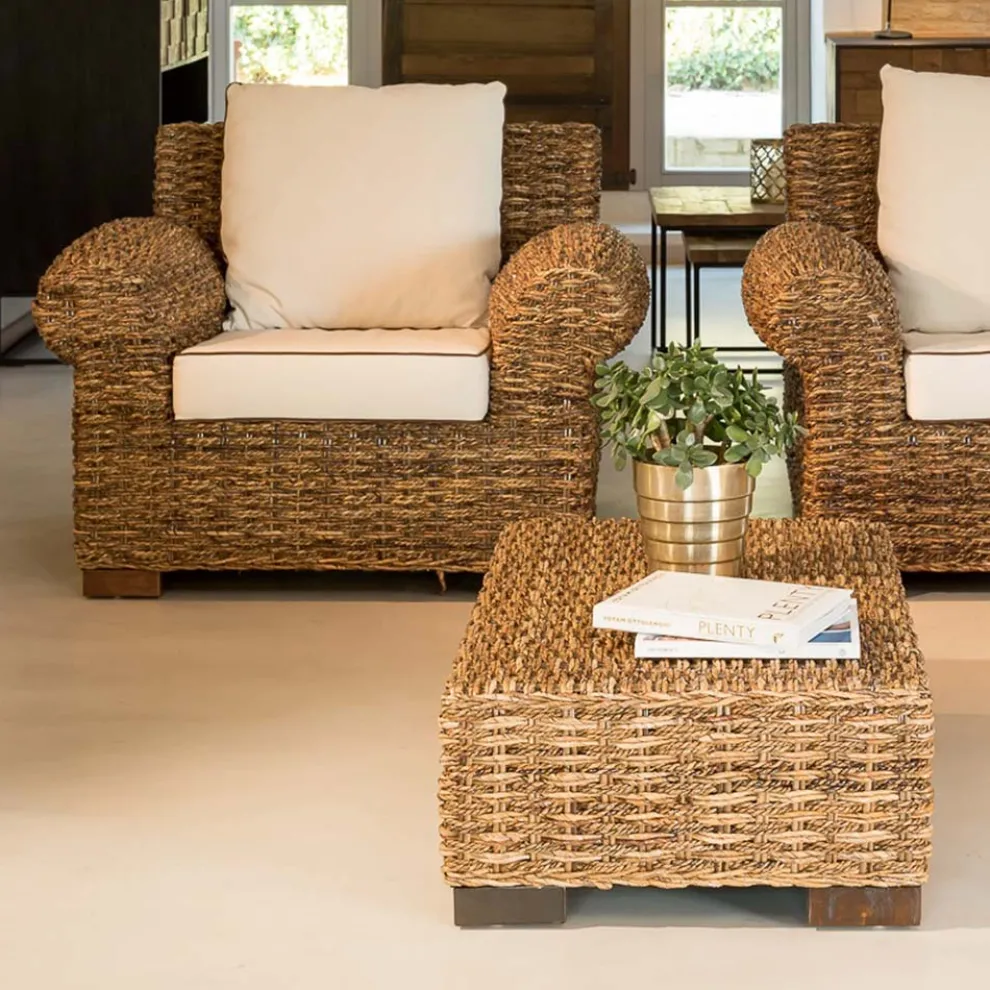 Outdoor-Sessel aus Abaca mit Kissen inklusive - Lagertha