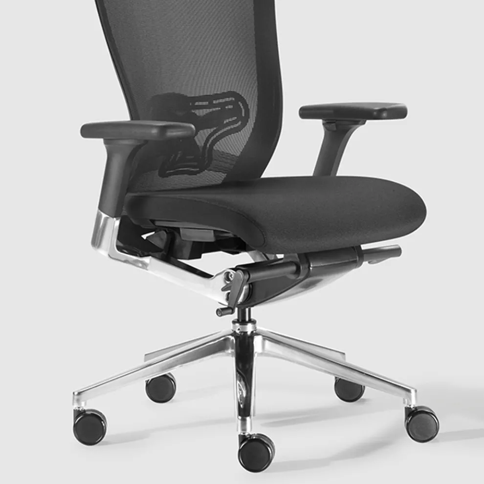 Ergonomischer Bürostuhl mit Rollen aus Stoff und Kunstleder - Takeshi