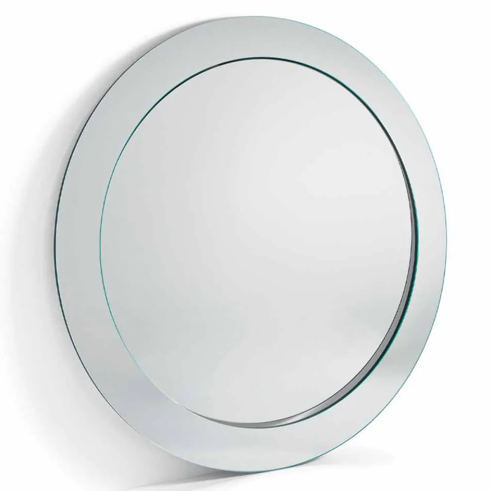 Moderner runder freistehender Spiegel mit geneigtem Rahmen Made in Italy - Salamina